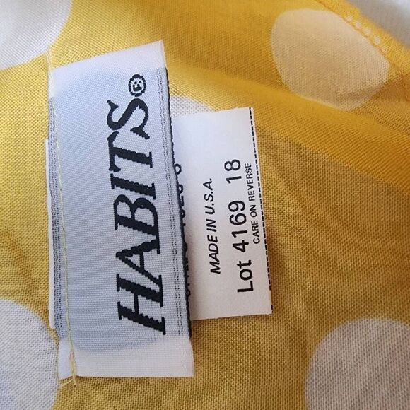 Vintage Habits Yellow & White Polka Dot Shift Dress (18) - Picture 6 of 6